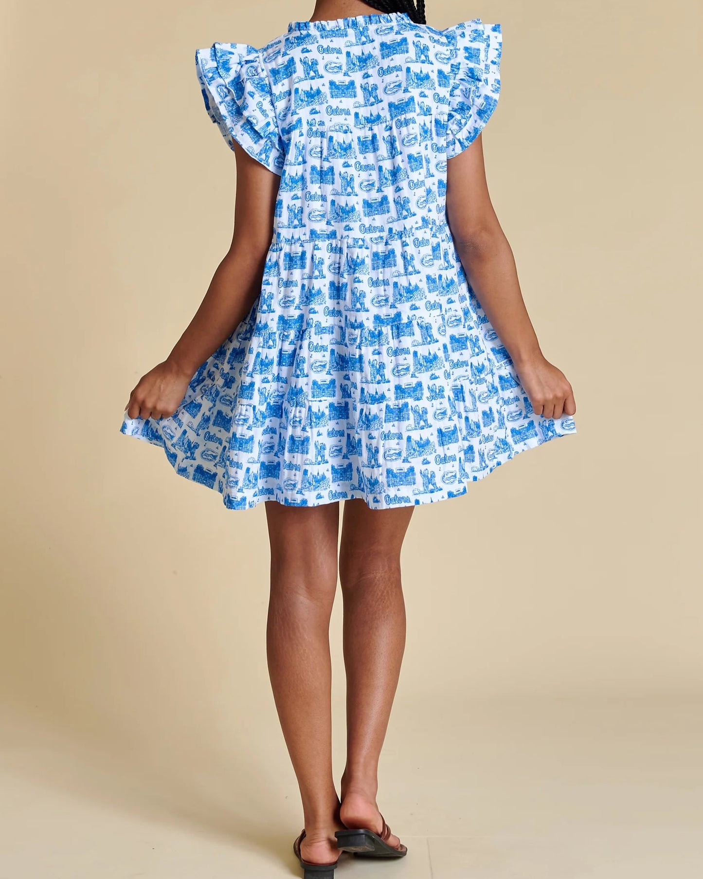 Stewart Simmons Team Toile Flutter Sleeve Dress | Florida Gators