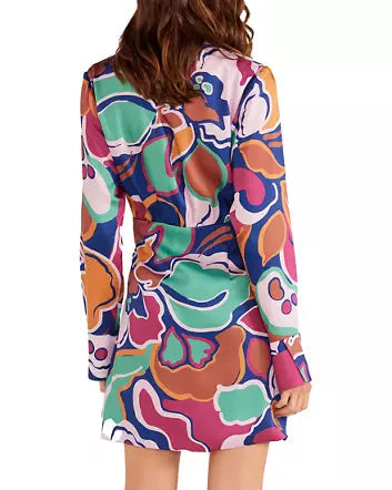 MinkPink Lottie Wrap Mini Dress | Abstract Floral