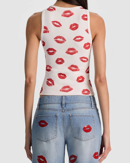 Alice + Olivia Allen Tank Top | Lips