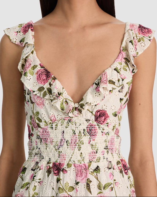 Alice + Olivia Gemma Romper | Garden Gossip Off White