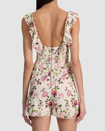 Alice + Olivia Gemma Romper | Garden Gossip Off White