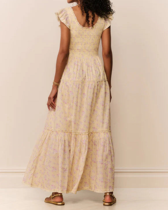 Love Shack Fancy Chessie Blooming Floral Maxi Dress | Lemon Spritz
