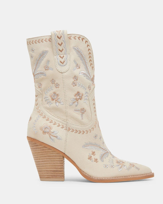 Dolce Vita Jessey Floral Boots | Creme Nubuck