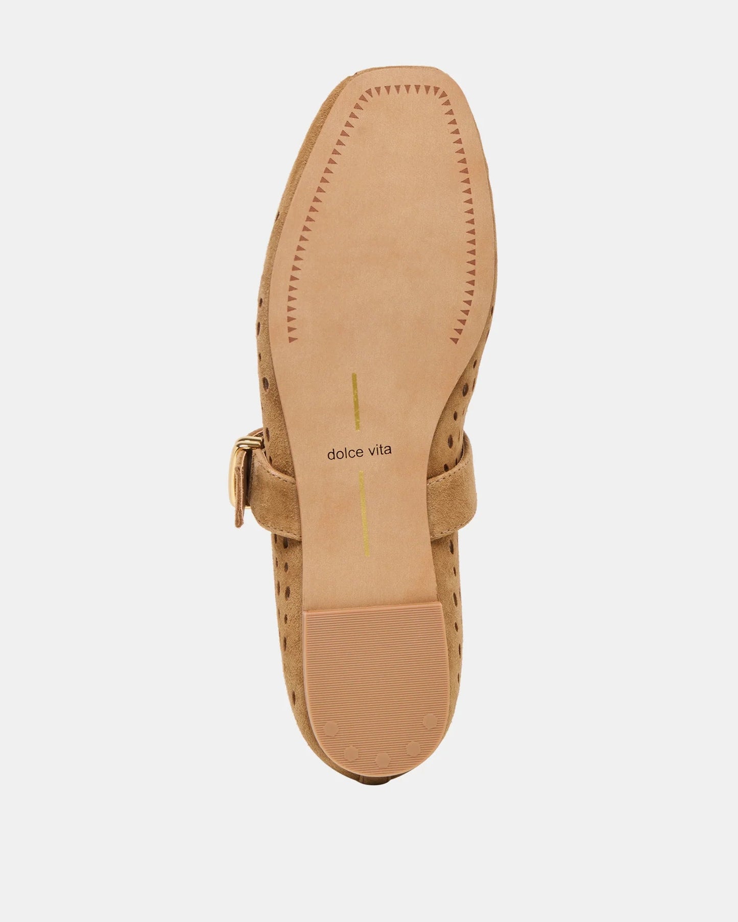 Dolce Vita Mikel Ballet Flats | Light Brown Perforated Suede