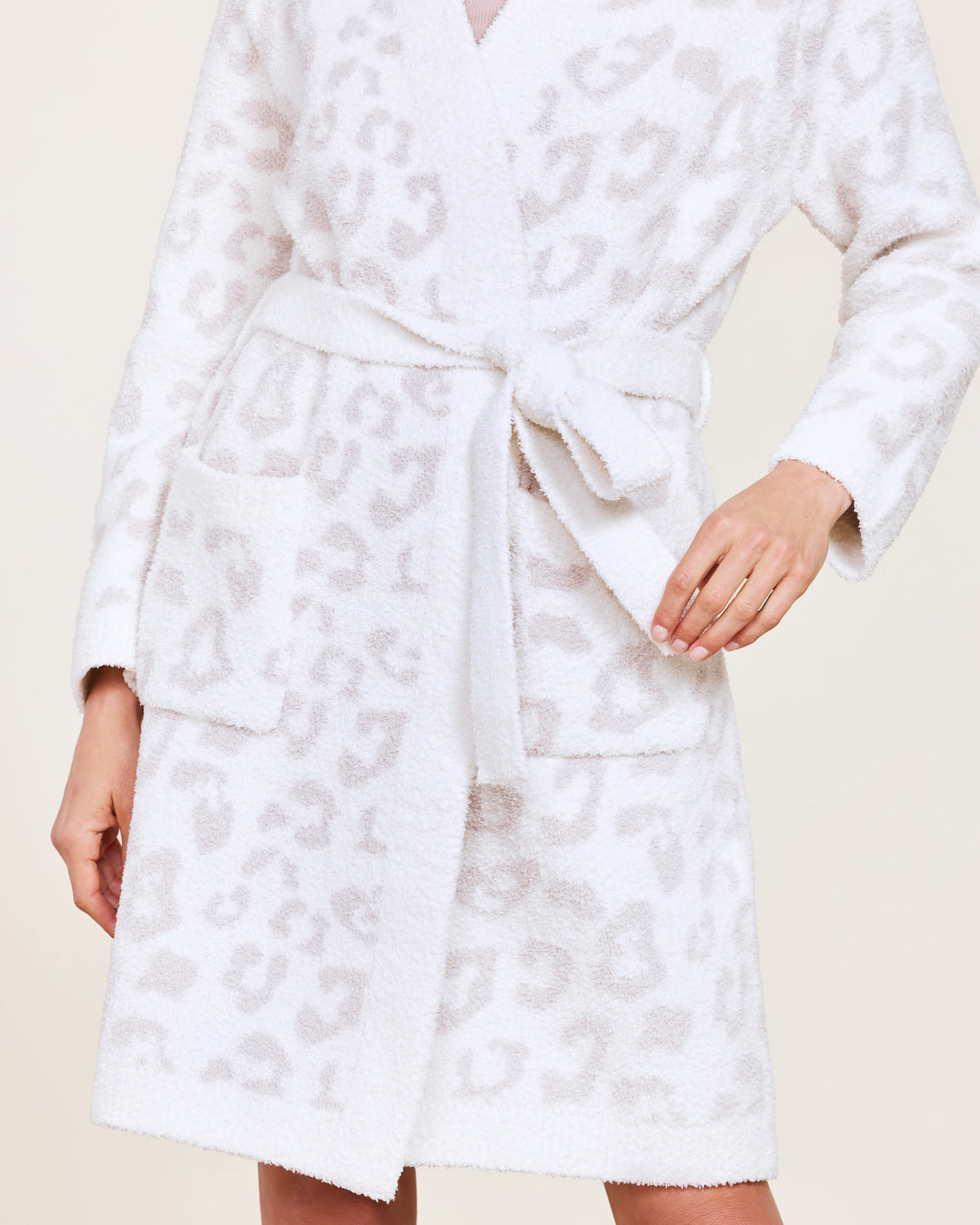 Barefoot Dreams CozyChic Women's Barefoot In the Wild Robe | Cream/Stone