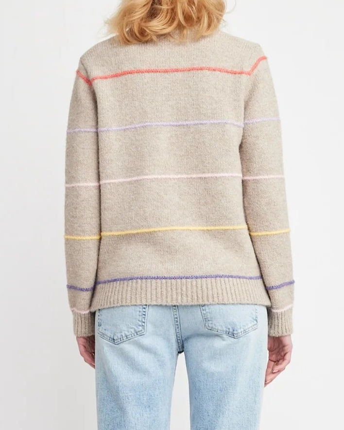Self Contrast June Crew Neck Sweater | Oatmeal