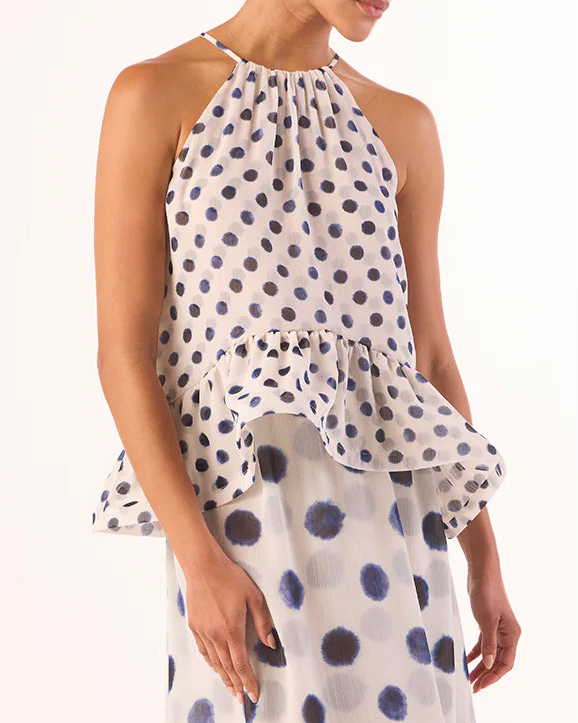 Misa Faith Top | Polka Dot Chiffon