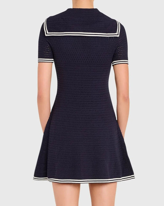 Amanda Uprichard Monique Dress | Navy/Ivory