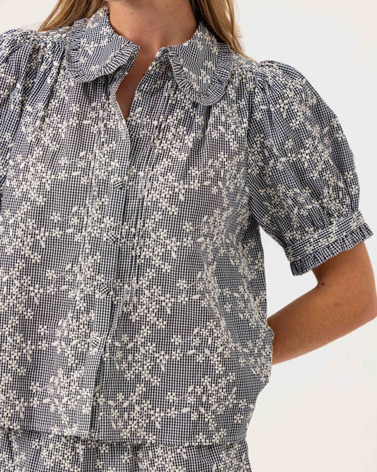 Sundays Lotus Shirt | Floral Embroide