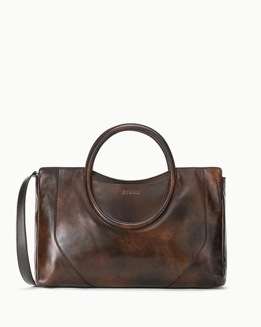 Staud Maude Satchel | Espresso Distressed