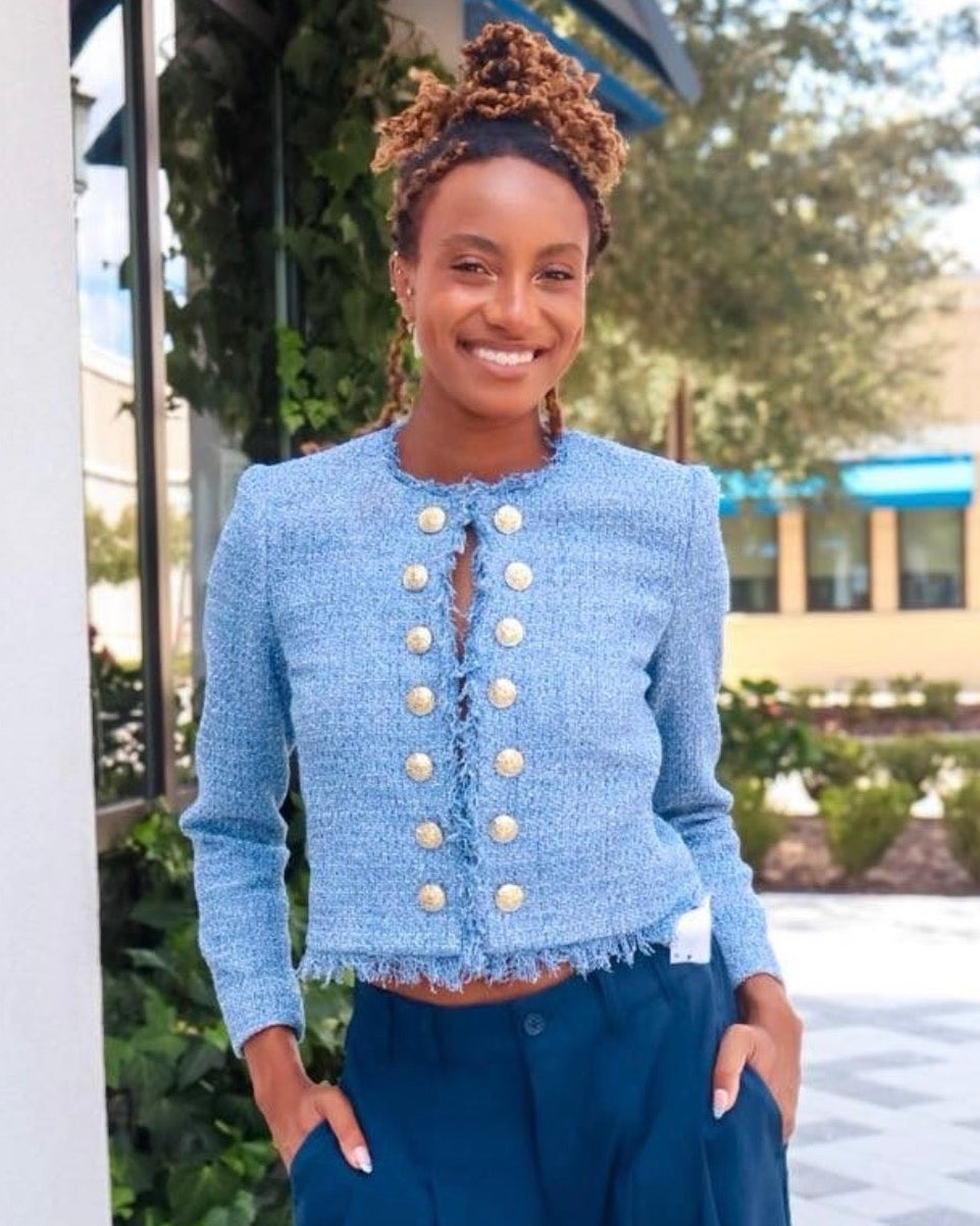 Generation Love Tiffany Tweed Jacket | Blue Multi