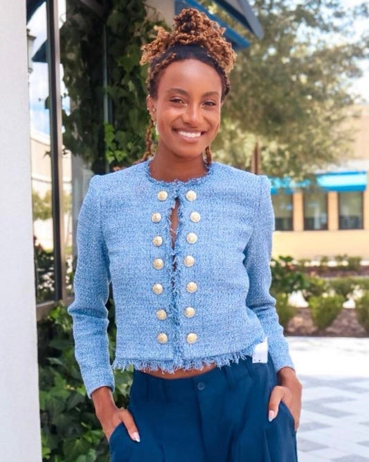 Generation Love Tiffany Tweed Jacket | Blue Multi