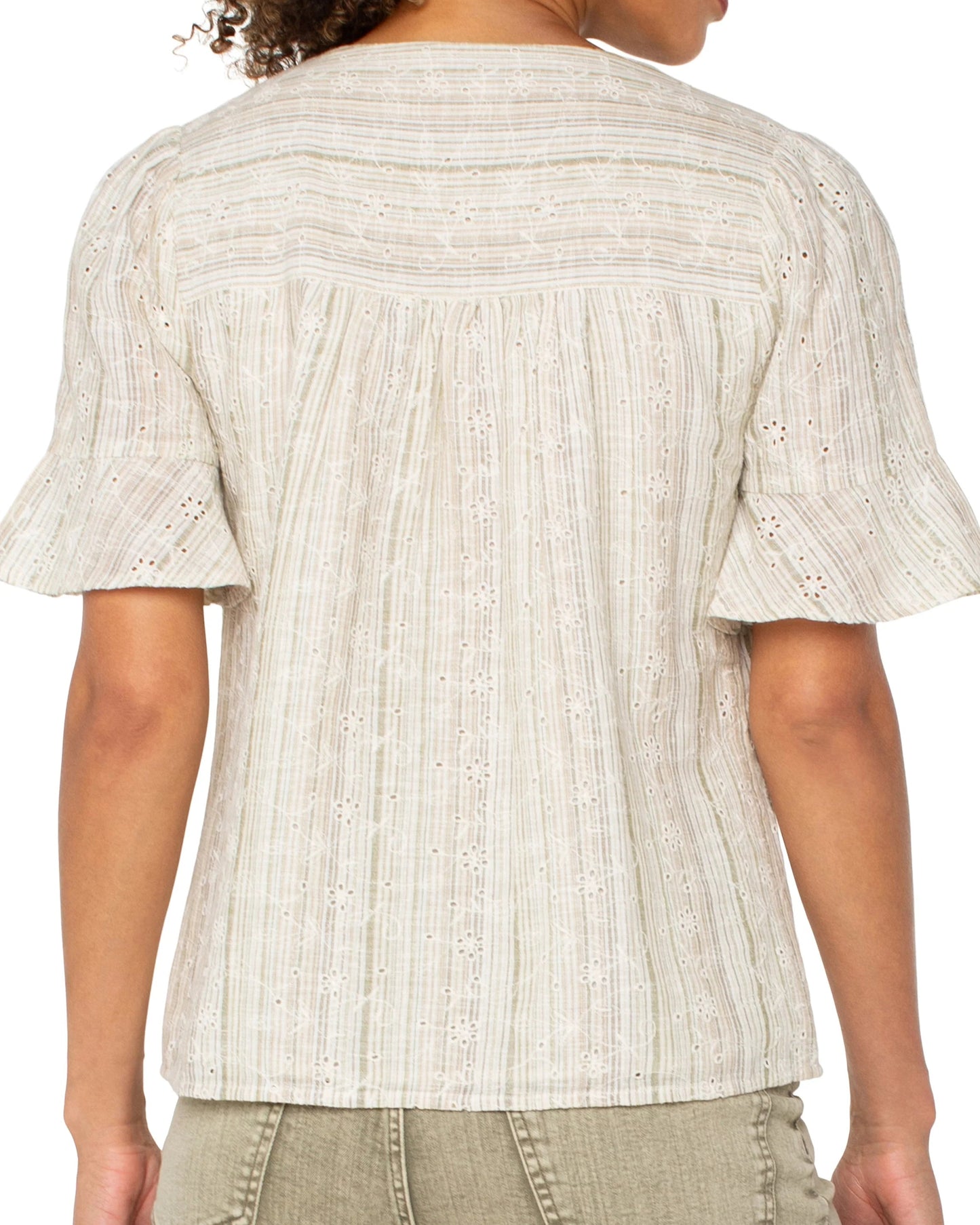 Liverpool Short Sleeve Button Front Blouse