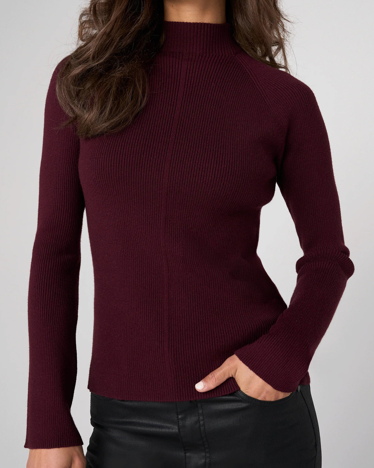 Liverpool Long Sleeve Turtle Sweater | Dark Oxblood