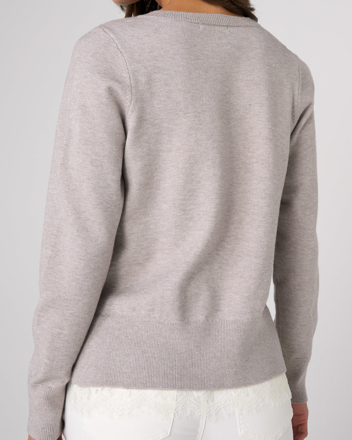 Liverpool V-neck Long Sleeve Sweater | Soft Grey Heather