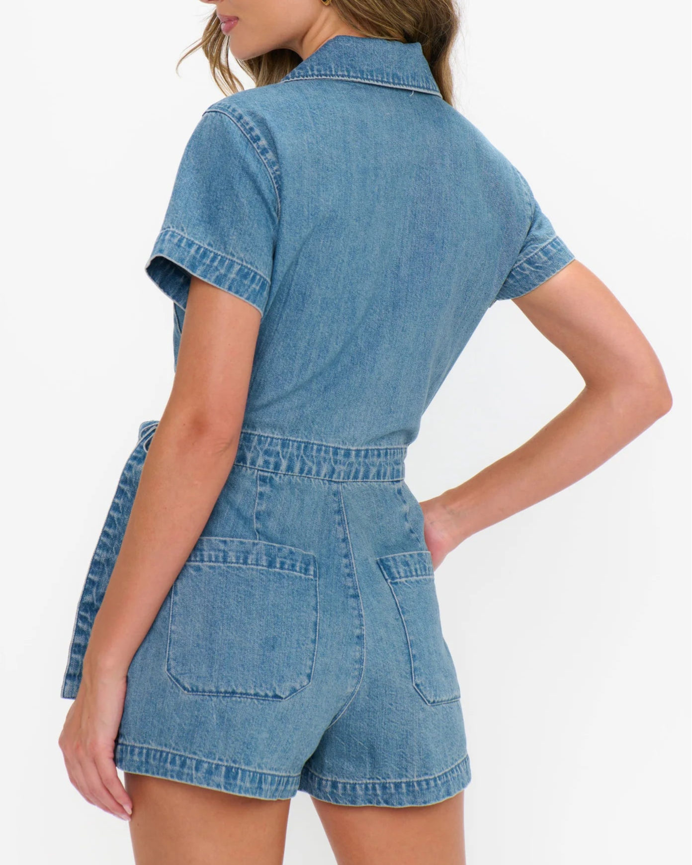 Show Me Your Mumu Stateside Romper | Hazy Blue