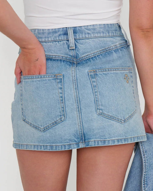 Show Me Your Mumu Ojai Mini Skort | Jet Stream Blue