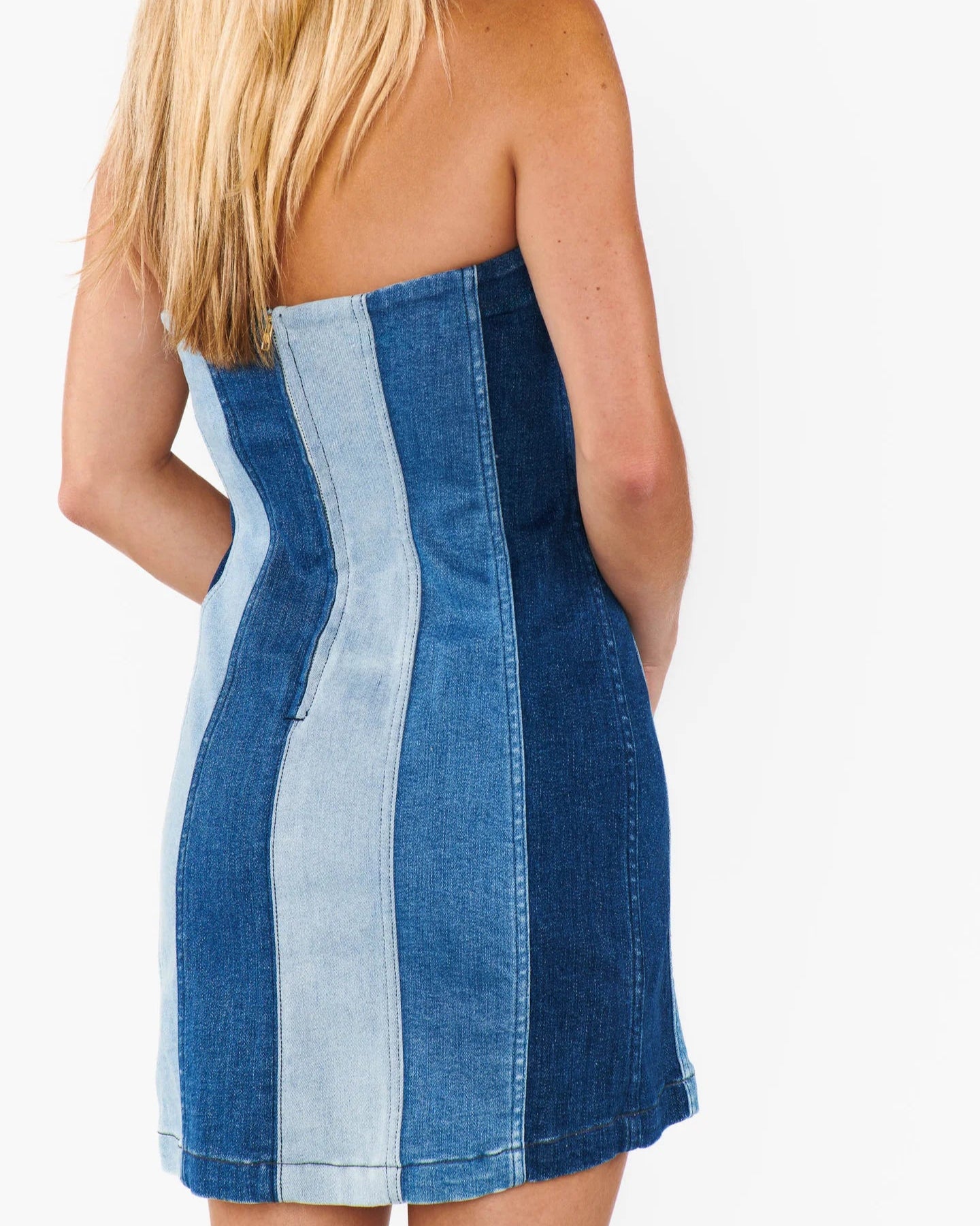 Mumu Coronado Corset Dress | Shady Indigo Stripe