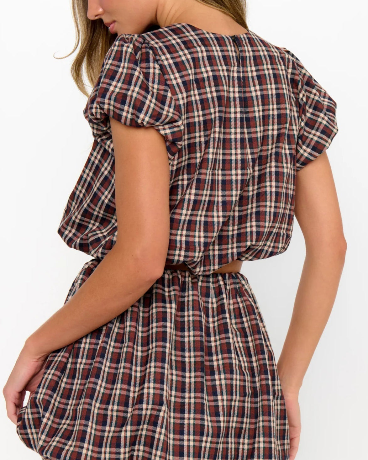 Show Me Your Mumu Highland Crop Top | Saddle Plaid
