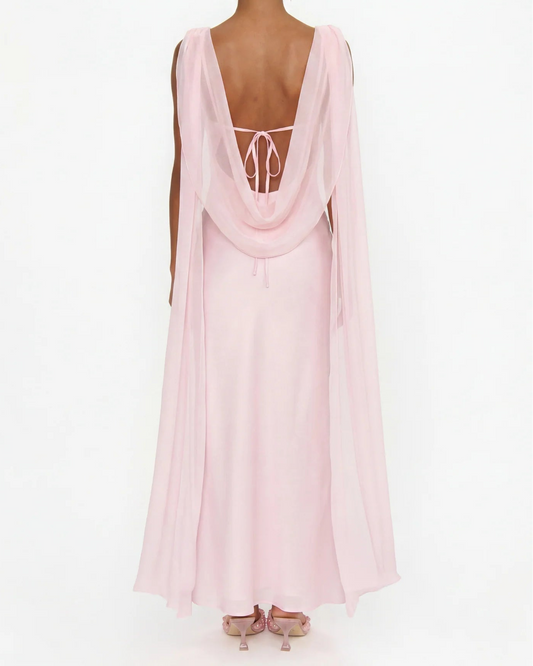 Show Me Your Mumu Maya Midi Dress | Powder Pink Luxe Satin