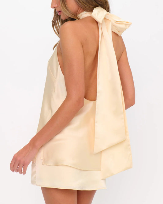 Show Me Your Mumu Lisa Top | Buttercream Luxe Satin