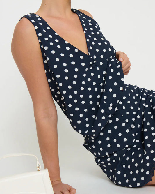 Show Me Your Mumu Bridgette Vest | Navy Polka Dot