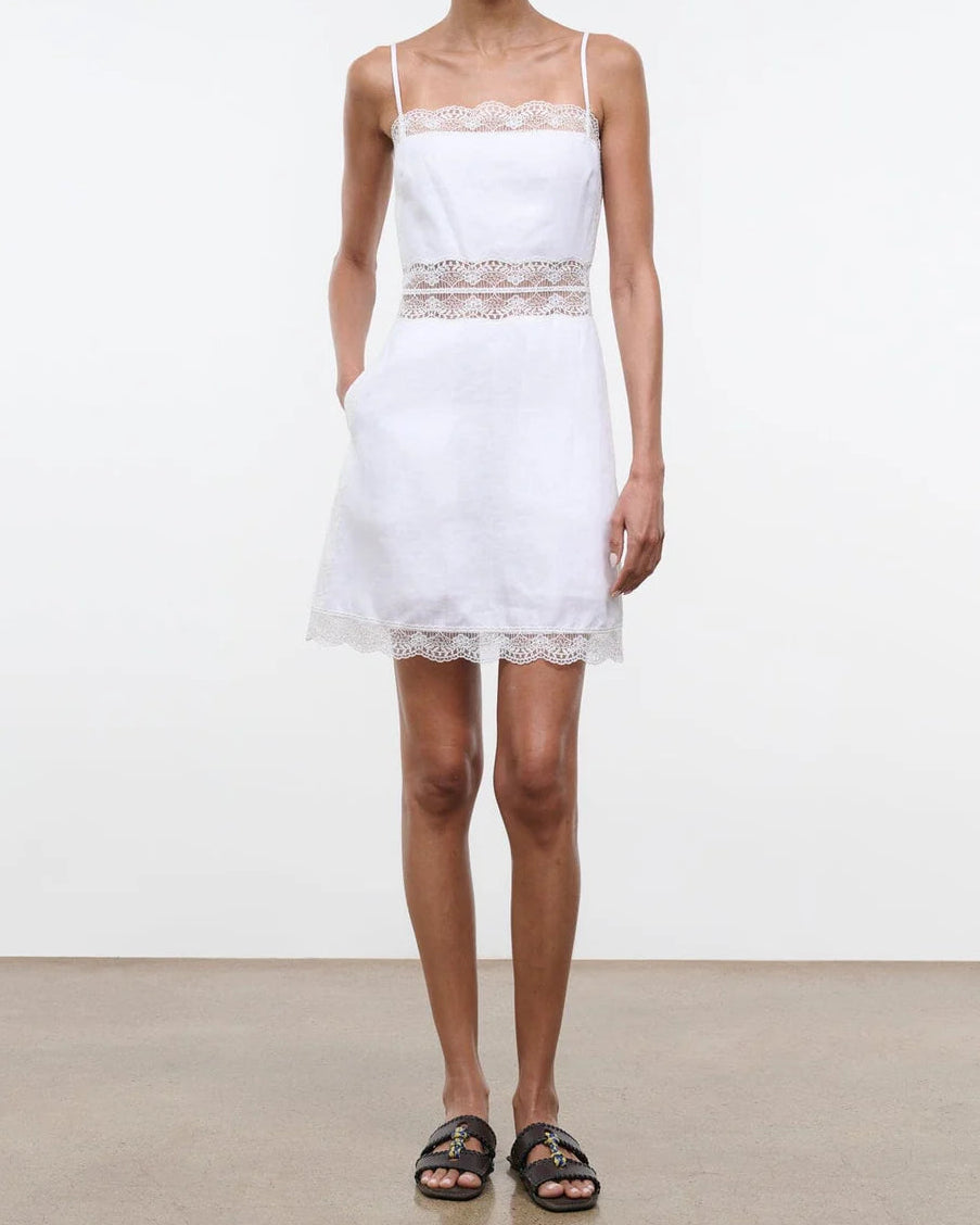 Staud Amalina Linen Mini Dress | White