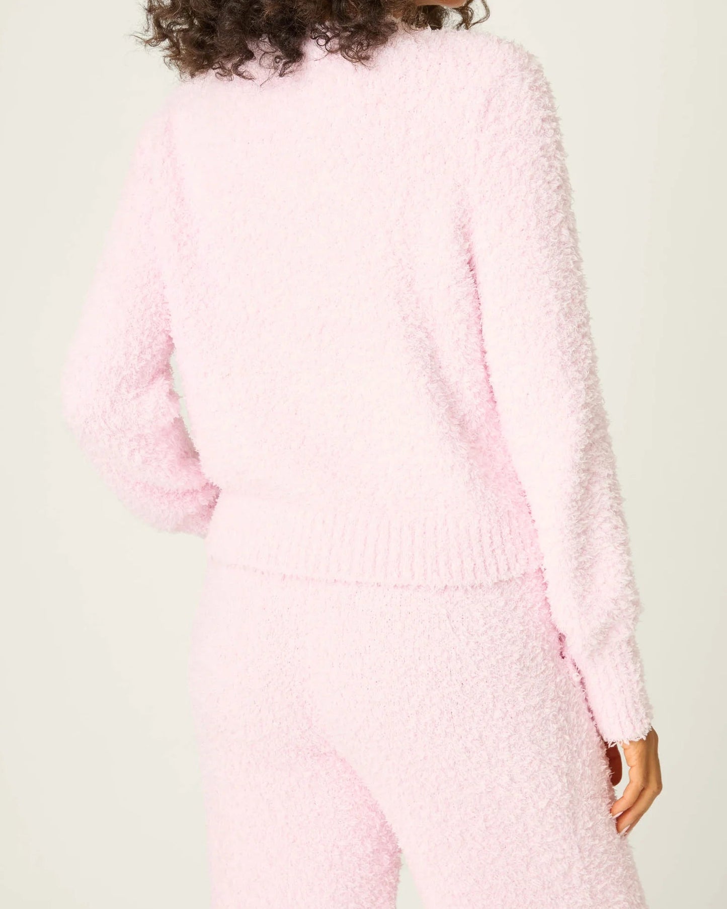 PJ Salvage Bundle Up Boucle Pink Long Sleeve Top