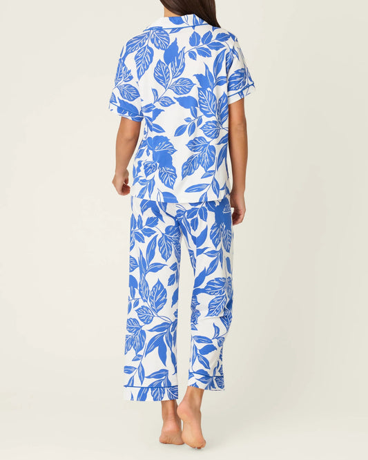 PJ Salvage Whimsy Sapphire Garden Cropped PJ Set | Cobalt