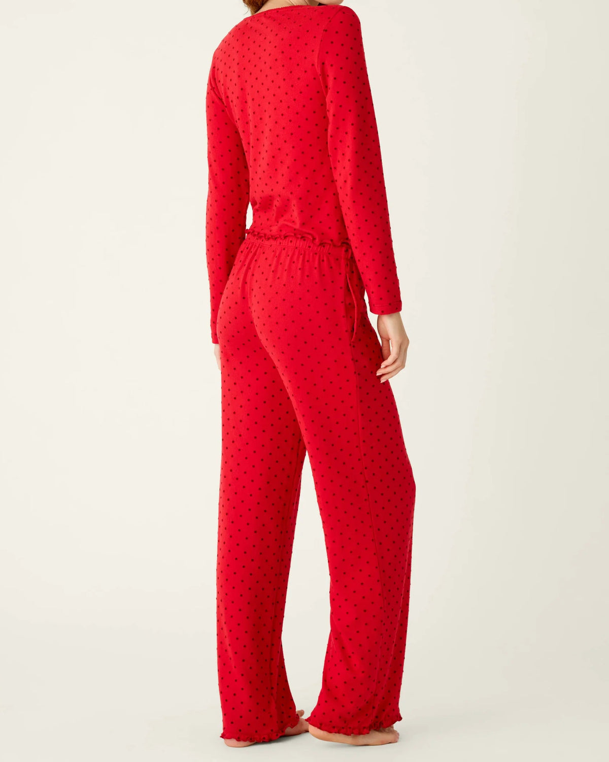PJ Salvage Femme De Noel Tonal Dot Long Sleeve PJ Set | Lipstick