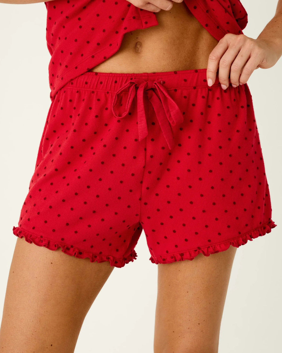 PJ Salvage Femme de Noel Tonal Dot Pajama Shorts | Lipstick