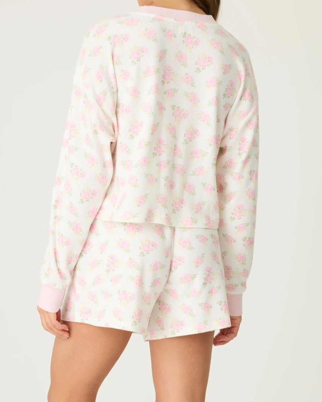 PJ Salvage Boyfriend Boxer Ditsy Floral Shorts Set | Ivory