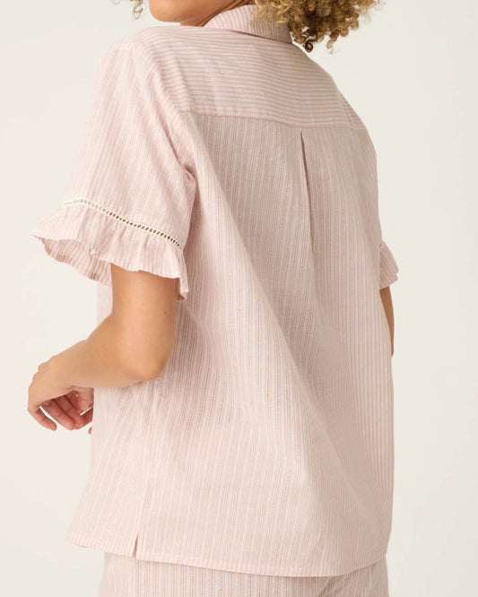PJ Salvage On Cloud Nine Silver Rose Short Sleeve Pajama Top