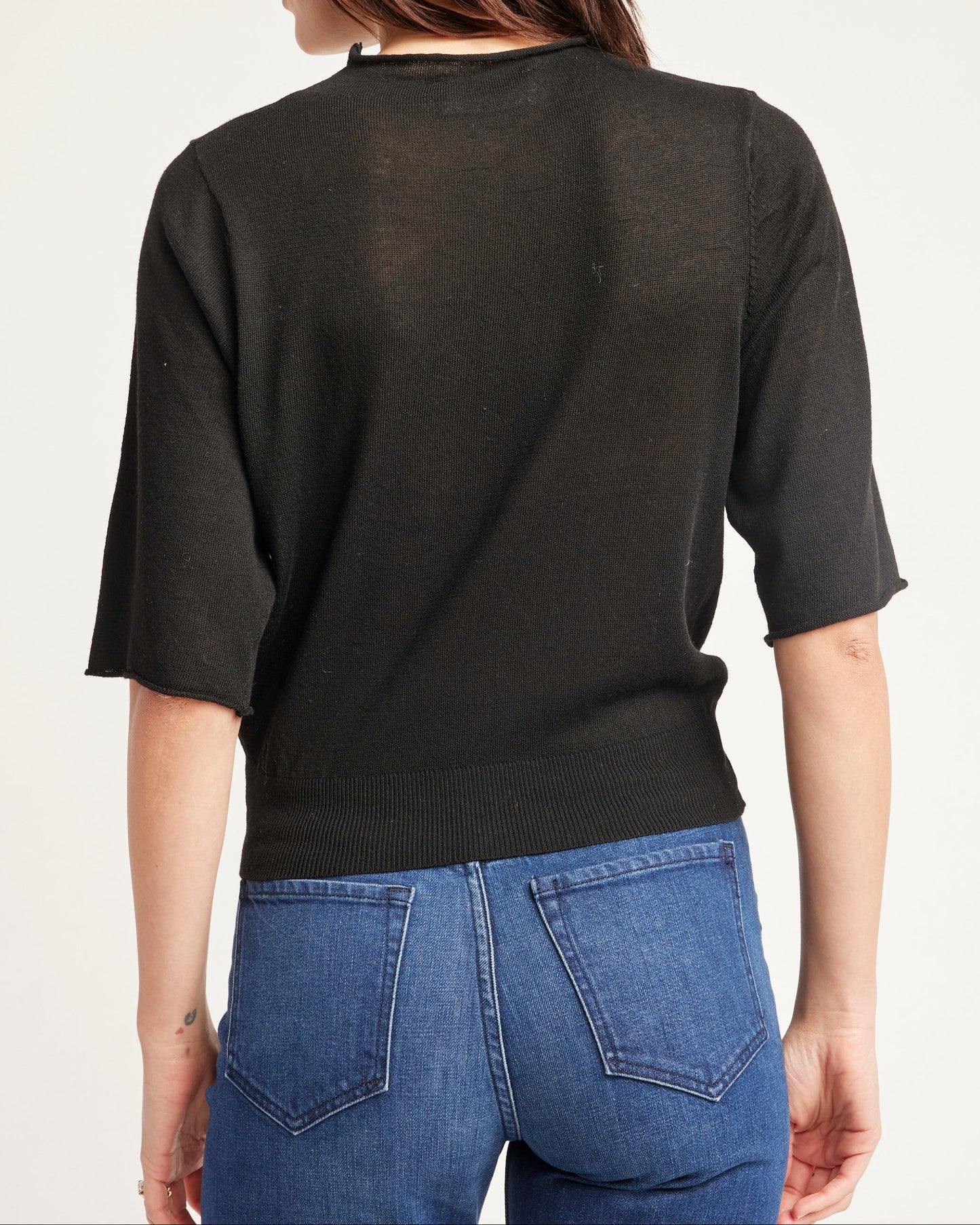 Self Contrast Kinsley Sweater | Black