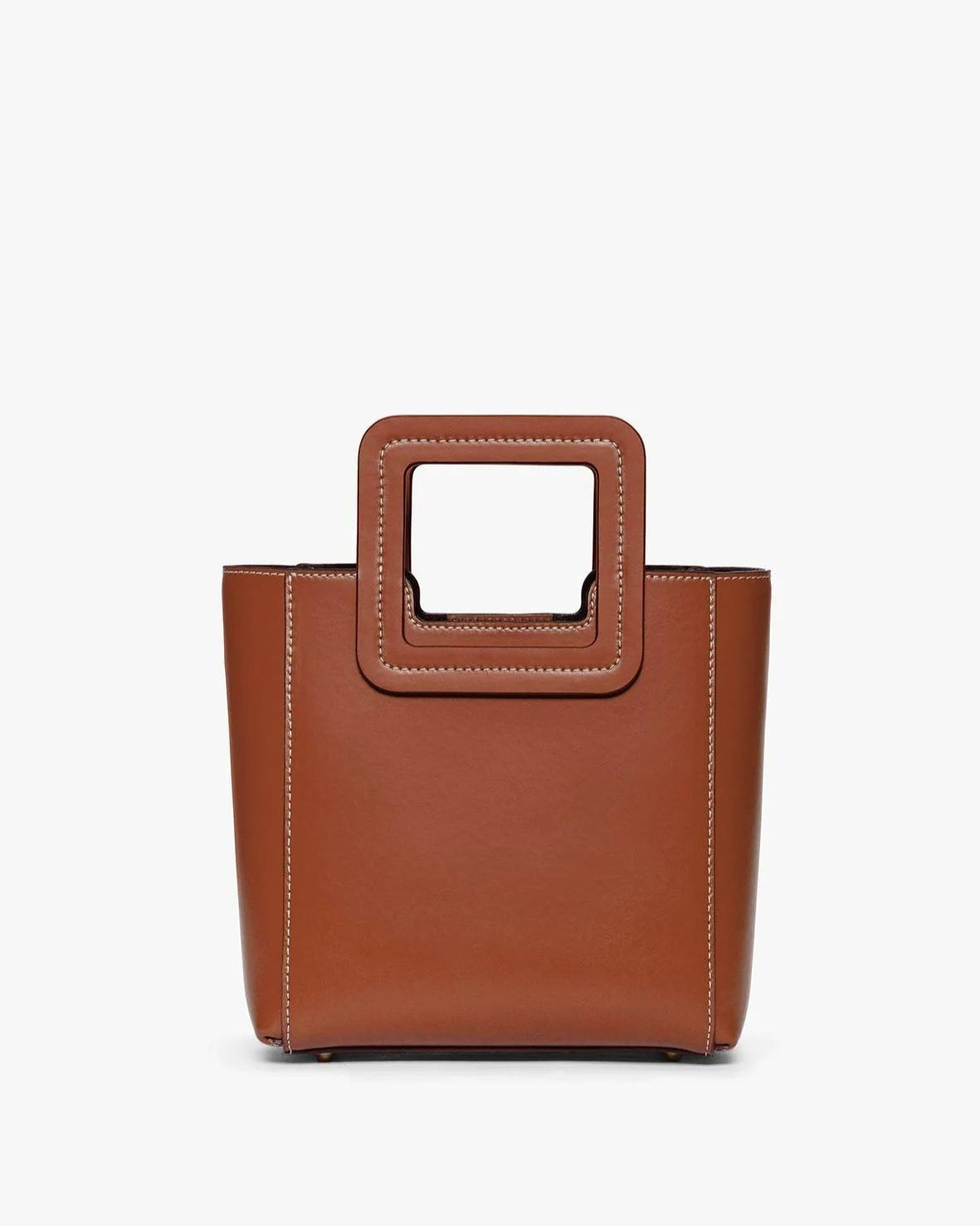 Staud Mini Shirley Leather Bag Tan