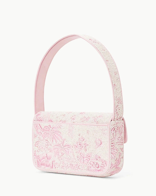 Staud Tommy Beaded Bag | Ivory Cherry Blossom Toile