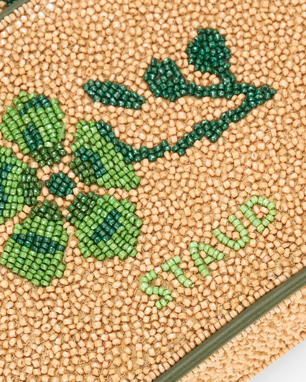 Staud Tommy Beaded Bag Moss Floral Tapestry