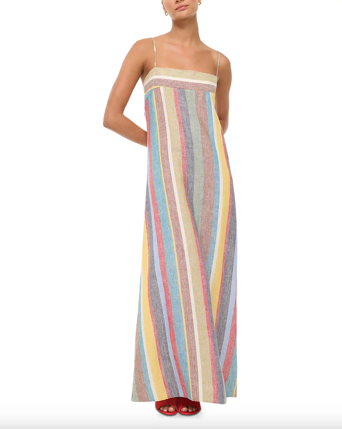 Staud Laura Stripe Linen Maxi Sundress | Market Stripe