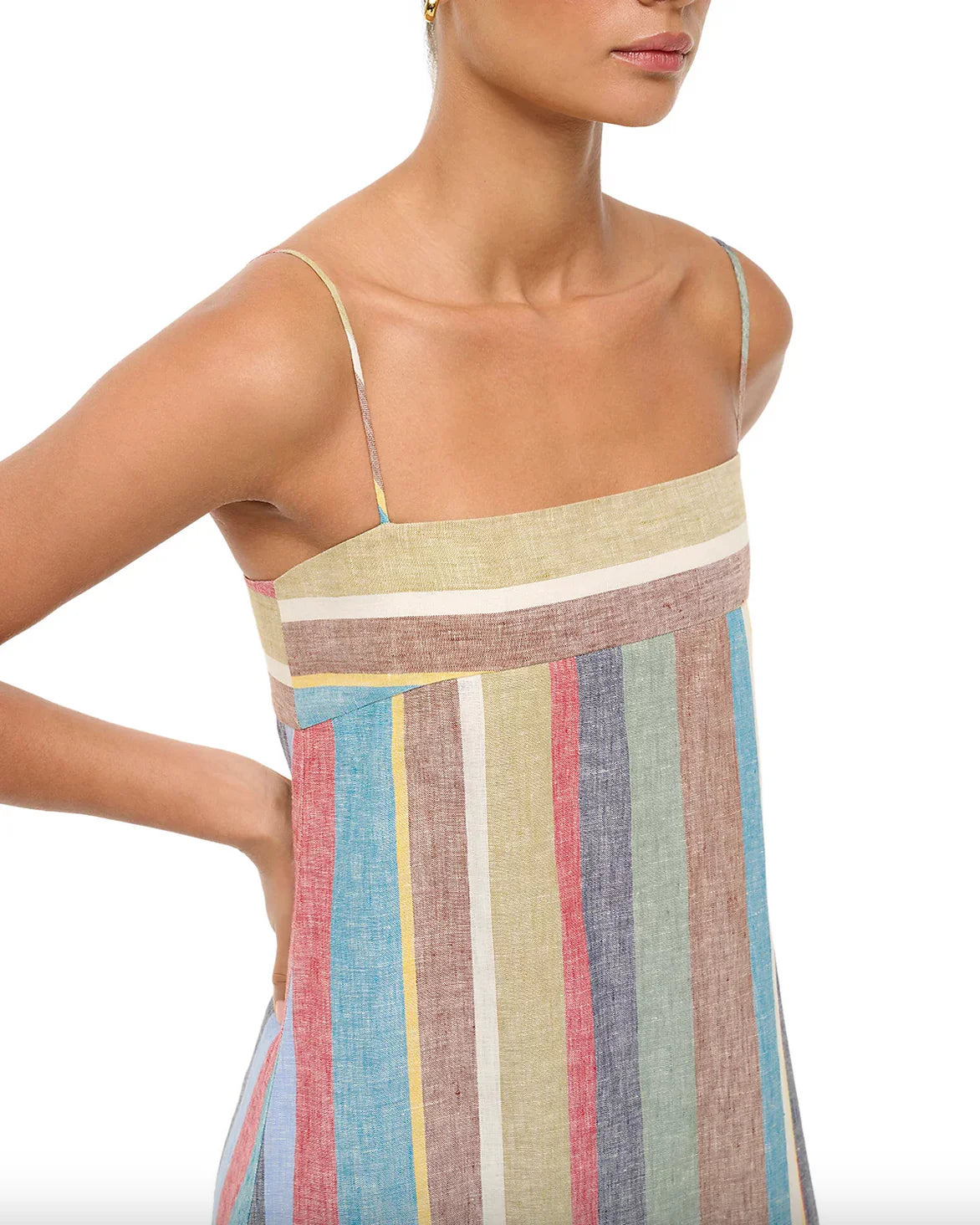 Staud Laura Stripe Linen Maxi Sundress | Market Stripe