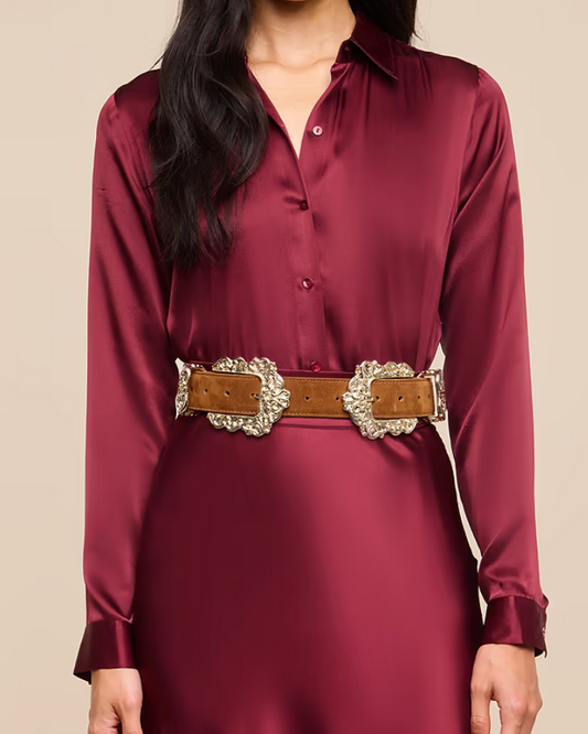 L'Agence Tyler Silk Blouse | Merlot Red