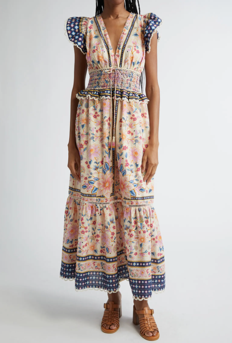 cotton farm dress White Floral Cotton Dress