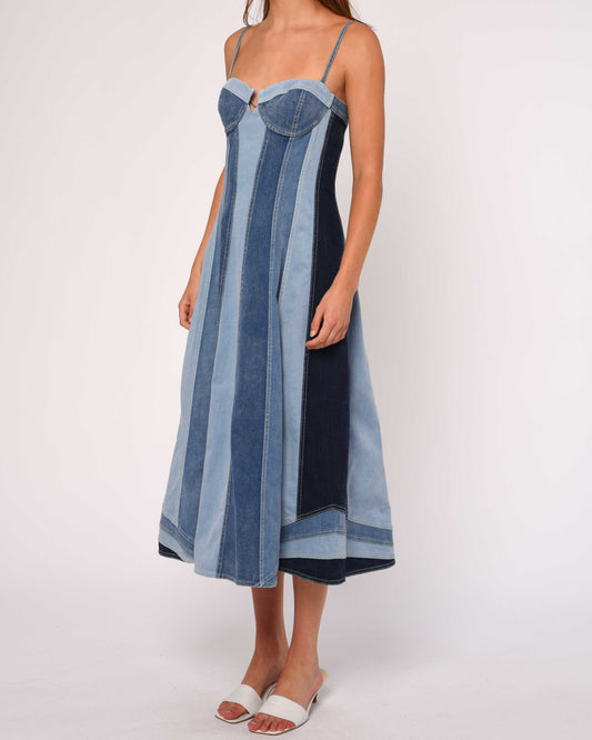 Love the Label Mackenzie Denim Dress | Paneled Denim
