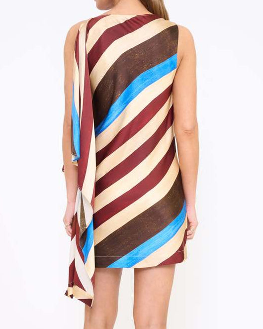 Staud Sabina Silk Dress | Caffe Stripe