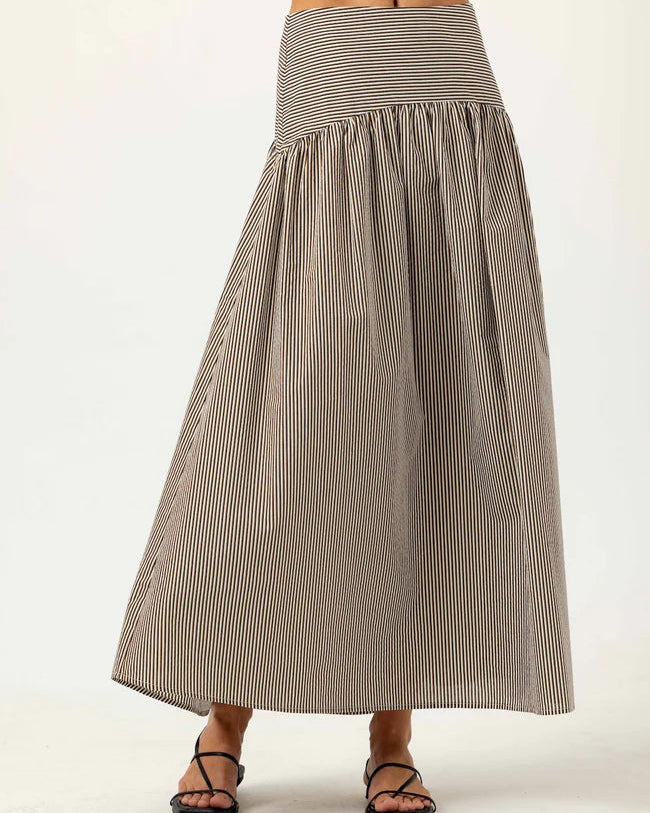 Sundays Stripe Celeste Skirt | Umber Stripe