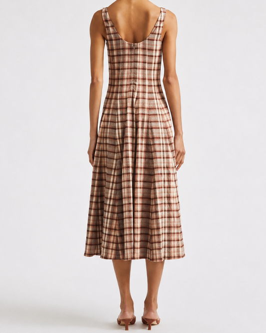 Staud Wells Dress | Tuscany Plaid