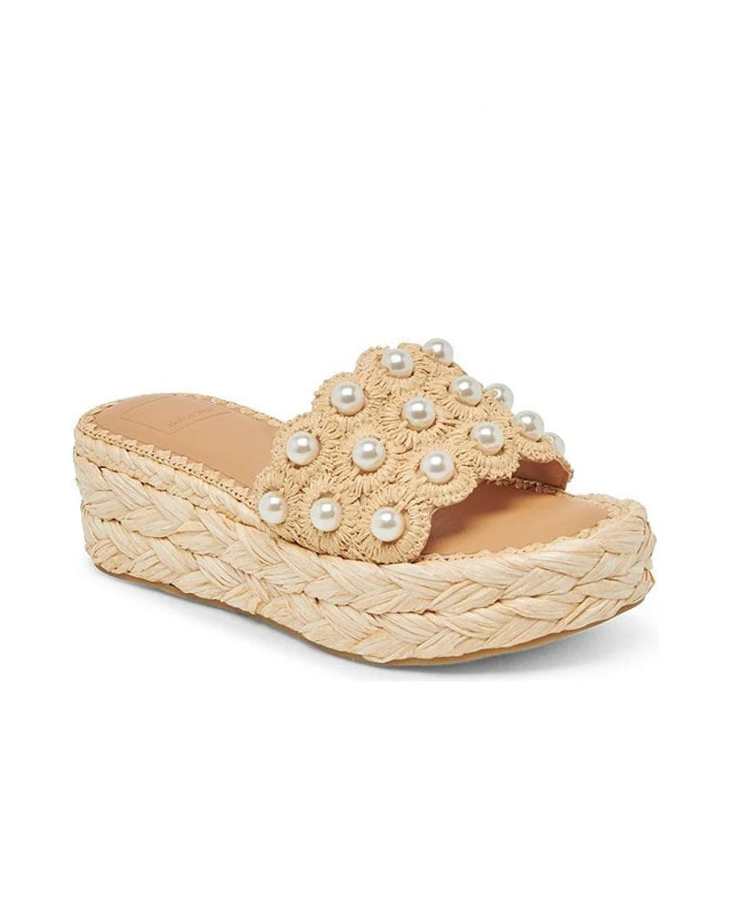 Dolce Vita Caper Peal Raffia Woven Sandals | Light Natural