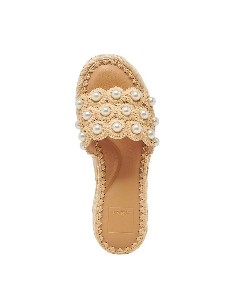 Dolce Vita Caper Peal Raffia Woven Sandals | Light Natural