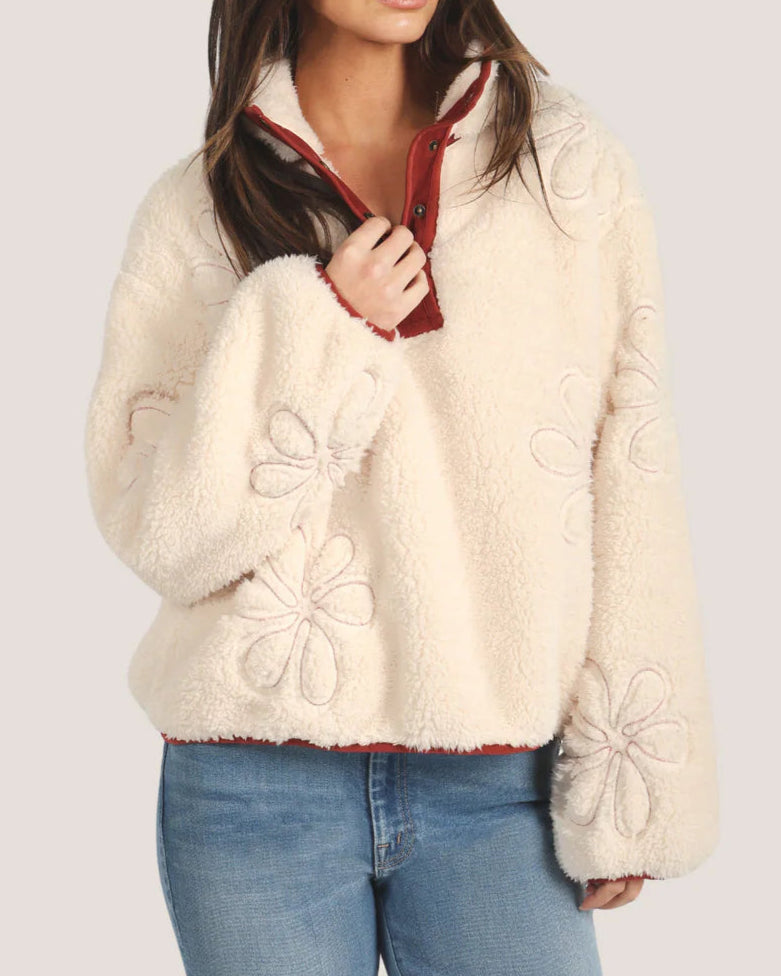 Dylan Flora Pullover | Dark Red