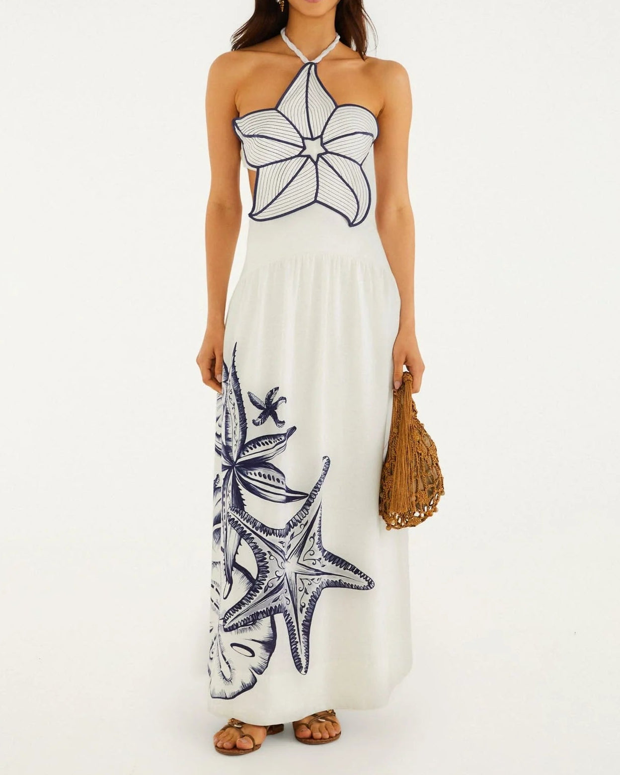starfish maxi dress Farm Rio Off-White Coast Stars – Narcissus Gainesville Lenght:Tall Style_Fit and Flare free convenience while maintaining Long Sleeve Wedding Off