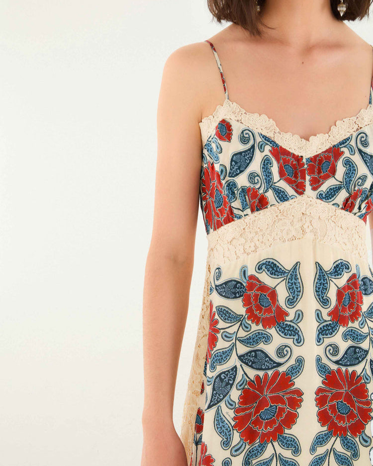 Farm Rio Sand Francesca Midi Dress
